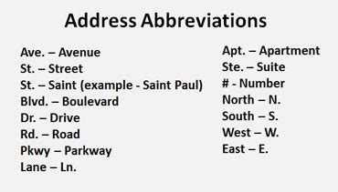 short form for mississauga|canada post street abbreviations.